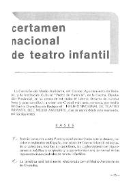 Certamen Nacional de Teatro Infantil | Biblioteca Virtual Miguel de Cervantes