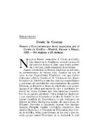 Desde la Casona. Paseos y Excursiones por tierra segoviana, por el Conde de Cedillo. Madrid, Hauser y Menet, 1931. 164 páginas y 23 láminas / José Ramón Mélida | Biblioteca Virtual Miguel de Cervantes