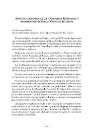 Aspectos americanos de los "Colloquios espirituales y sacramentales" de Fernán González de Eslava / Amalia Iniesta Cámara | Biblioteca Virtual Miguel de Cervantes