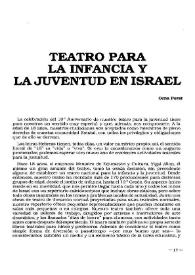 Teatro para la infancia y la juventud en Israel / Orna Porat | Biblioteca Virtual Miguel de Cervantes