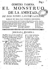 El monstruo de la amistad / de Don Pedro Lanini Sagredo | Biblioteca Virtual Miguel de Cervantes