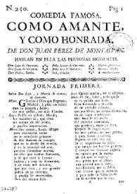 Como amante y como honrada / de Don Juan Perez de Montalvan | Biblioteca Virtual Miguel de Cervantes