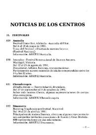 Boletín Iberoamericano de Teatro para la Infancia y la Juventud, núm. 51 (mayo-agosto 1991). Noticias de los centros | Biblioteca Virtual Miguel de Cervantes