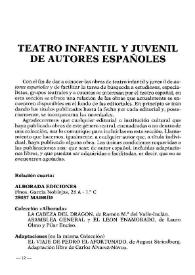 Boletín Iberoamericano de Teatro para la Infancia y la Juventud, núm. 51 (mayo-agosto 1991). Teatro infantil y juvenil de autores españoles (continuación) | Biblioteca Virtual Miguel de Cervantes