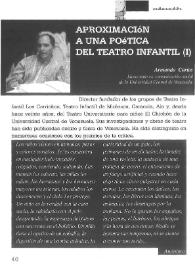 Aproximación a una poética del teatro infantil / Armando Carías | Biblioteca Virtual Miguel de Cervantes