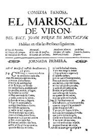 El Mariscal de Viron / del doct. Juan Perez de Montalvan | Biblioteca Virtual Miguel de Cervantes