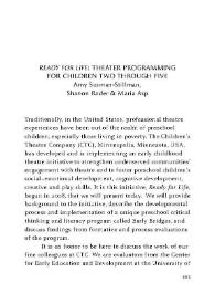 Ready for life : Theater programming for children two through five / Amy Susman-Stillman, Shanon Rader & Maria Asp | Biblioteca Virtual Miguel de Cervantes