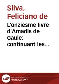 L'onziesme livre d´Amadis de Gaule : continuant les enterprises cheualereuses, & auentures estranges ... : [1572] | Biblioteca Virtual Miguel de Cervantes