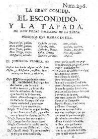 El escondido y la tapada / de don Pedro Calderon de la Barca | Biblioteca Virtual Miguel de Cervantes