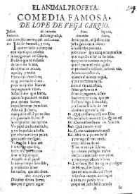 El animal profeta / Antonio Mira de Amescua ; ed. Aurelio Valladares Reguero | Biblioteca Virtual Miguel de Cervantes