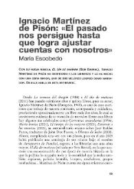 Ignacio Martínez de Pisón: "El pasado nos persigue hasta que logra ajustar cuentas con nosotros" / María Escobedo | Biblioteca Virtual Miguel de Cervantes