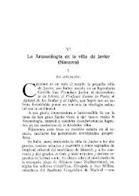 La arqueología en la villa de Javier (Navarra) / Francisco Escalada | Biblioteca Virtual Miguel de Cervantes