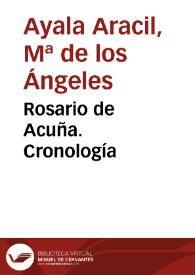 Rosario de Acuña. Cronología / Mª de los Ángeles Ayala Aracil | Biblioteca Virtual Miguel de Cervantes