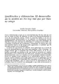 Similitudes y diferencias. El desarrollo de la acción en "No hay mal que por bien no venga" / Serafían González-García | Biblioteca Virtual Miguel de Cervantes