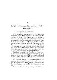 La iglesia parroquial del pueblo de Aniñón (Zaragoza) / Zacarías García Villada | Biblioteca Virtual Miguel de Cervantes