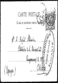 Tarjeta postal de E. Mérimée a Rafael Altamira. [Garona, 1903?] | Biblioteca Virtual Miguel de Cervantes