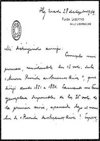 Carta de Ernesto Quesada a Rafael Altamira. Buenos Aires, 28 de septiembre de 1909 | Biblioteca Virtual Miguel de Cervantes