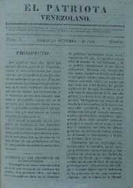 El Patriota Venezolano. Núm. 1, 1 de octubre de 1830 | Biblioteca Virtual Miguel de Cervantes