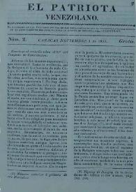 El Patriota Venezolano. Núm. 2, 1 de noviembre de 1830 | Biblioteca Virtual Miguel de Cervantes