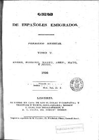 Ocios de españoles emigrados : periódico mensual. Tomo V, núm. 22, enero 1826 | Biblioteca Virtual Miguel de Cervantes