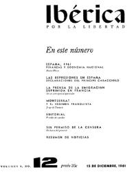 Ibérica por la libertad. Volumen 9, Nº 12, 15 de diciembre de 1961 | Biblioteca Virtual Miguel de Cervantes