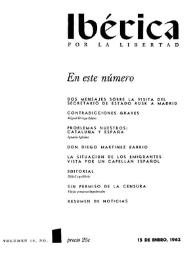 Ibérica por la libertad. Volumen 10, Nº 1, 15 de enero de 1962 | Biblioteca Virtual Miguel de Cervantes