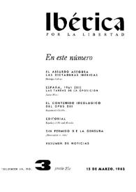 Ibérica por la libertad. Volumen 10, Nº 3, 15 de marzo de 1962 | Biblioteca Virtual Miguel de Cervantes