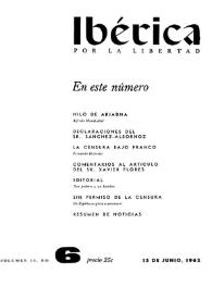 Ibérica por la libertad. Volumen 10, Nº 6, 15 de junio de 1962 | Biblioteca Virtual Miguel de Cervantes