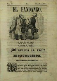 El fandango : periódico nacional : papelito ... satírico escrito por los redactores de La Risa inundado de caricaturas ... Núm. 6º, 15 de mayo de 1845 | Biblioteca Virtual Miguel de Cervantes