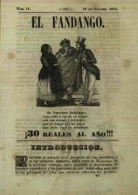 El fandango : periódico nacional : papelito ... satírico escrito por los redactores de La Risa inundado de caricaturas ... Núm. 11, 15 de octubre de 1845 | Biblioteca Virtual Miguel de Cervantes