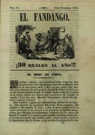 El fandango : periódico nacional : papelito ... satírico escrito por los redactores de La Risa inundado de caricaturas ... Núm. 13, 15 de diciembre de 1845 | Biblioteca Virtual Miguel de Cervantes