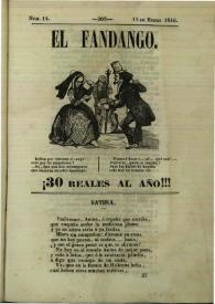 El fandango : periódico nacional : papelito ... satírico escrito por los redactores de La Risa inundado de caricaturas ... Núm. 14, 15 de enero de 1846 | Biblioteca Virtual Miguel de Cervantes