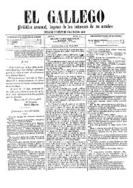 El Gallego. Periódico semanal órgano de los intereses de su nombre. Núm. 1.º, 27 de abril  de 1879 | Biblioteca Virtual Miguel de Cervantes