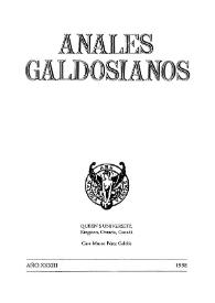 Anales galdosianos. Año XXXIII, 1998 | Biblioteca Virtual Miguel de Cervantes