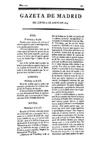 Gazeta de Madrid. 1809. Núm. 223, 10 de agosto de 1809 | Biblioteca Virtual Miguel de Cervantes