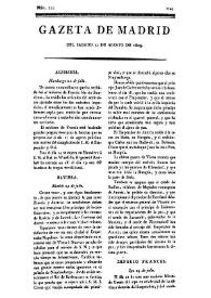 Gazeta de Madrid. 1809. Núm. 225, 12 de agosto de 1809 | Biblioteca Virtual Miguel de Cervantes