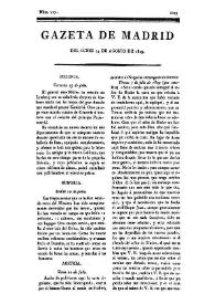 Gazeta de Madrid. 1809. Núm. 227, 14 de agosto de 1809 | Biblioteca Virtual Miguel de Cervantes