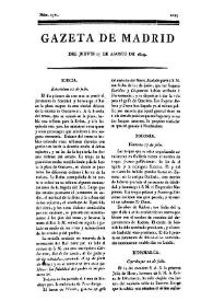 Gazeta de Madrid. 1809. Núm. 230, 17 de agosto de 1809 | Biblioteca Virtual Miguel de Cervantes