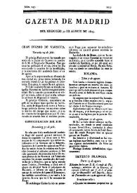 Gazeta de Madrid. 1809. Núm. 243, 30 de agosto de 1809 | Biblioteca Virtual Miguel de Cervantes