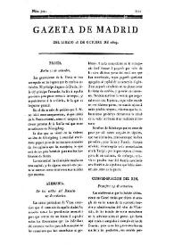 Gazeta de Madrid. 1809. Núm. 302, 28 de octubre de 1809 | Biblioteca Virtual Miguel de Cervantes