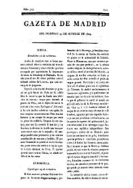 Gazeta de Madrid. 1809. Núm. 303, 29 de octubre de 1809 | Biblioteca Virtual Miguel de Cervantes