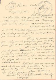 Carta de Sánchez, Ricardo | Biblioteca Virtual Miguel de Cervantes