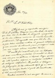 Carta de M. Macías a F. Fita agradeciéndole la carta mandada a propósito de la publicación que había realizado. Le informa sobre un anillo, sobre la insc. de Santa Marta y la adquisición por parte del Museo de la Comisión de Orense de una inscripción. / Museo de la Comisión de Monumentos Histórico - Artísticos de Orense; Lucifero (publicación) | Biblioteca Virtual Miguel de Cervantes