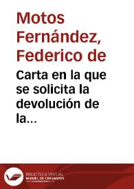 Carta en la que se solicita la devolución de la memoria relativa a los hallazgos de cuevas con pinturas rupestres y un poblado neolítico ocurrido en Vélez-Blanco, y que fue remitida en fecha 27/10/1913 a la Real Academia de la Historia; asimismo comunica el descubrimiento de sepulturas prehistóricas en el mismo lugar donde se halló el poblado neolítico | Biblioteca Virtual Miguel de Cervantes