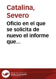 Oficio en el que se solicita de nuevo el informe que la Real Academia de la Historia debe evacuar acerca de la Cruz del Humilladero | Biblioteca Virtual Miguel de Cervantes