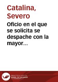 Oficio en el que se solicita se despache con la mayor brevedad informe acerca de la memoria de los monasterios de Monte Aragón, Sijena e iglesia de Alquezar. | Biblioteca Virtual Miguel de Cervantes