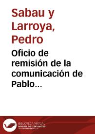 Oficio de remisión de la comunicación de Pablo Ilarregui sobre los mosaicos hallados en Pamplona, en la calle Curia, junto con dos láminas y el oficio que la Academia remitió a la Comisión Central de Monumentos. | Biblioteca Virtual Miguel de Cervantes