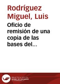 Oficio de remisión de una copia de las bases del concurso para premiar la mejor obra que recoja e ilustre los Vitores que existen en edificios públicos y particulares de Salamanca, al objeto de que, si la Academia lo cree conveniente, se publique en el Boletín. | Biblioteca Virtual Miguel de Cervantes