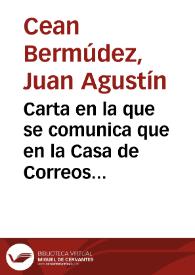 Carta en la que se comunica que en la Casa de Correos no existe ninguna inscripción romana. | Biblioteca Virtual Miguel de Cervantes