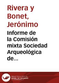 Informe de la Comisión mixta Sociedad Arqueológica de Tarragona / Comisión de Monumentos de Tarragona en el que se describen los "antiguos restos de cuatro épocas de construcción superpuestos unos a otros" en la Cantera del Puerto de Tarragona. | Biblioteca Virtual Miguel de Cervantes